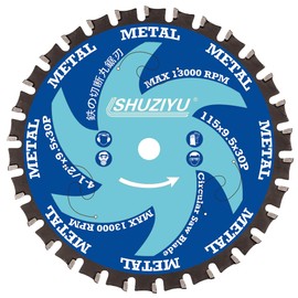 SHUZIYU 4-1/2" (115mm)-30T, Metal Working Circular Saw Blade, Arbor 3/8"(9.5mm), Use on All Brand 9.5mm Arbor Cordless Saw, Metal, Steel Iron Bar, Sheet, Angle Cutting