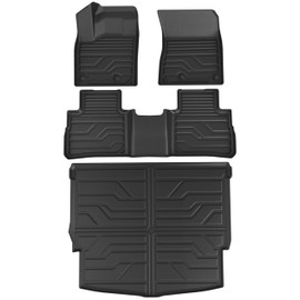 PARTZER Floor Mats for 2021-2025 Nissan Rogue S/SV/SL/Platinum/Rock Creek (Not for Sport), TPE Rubber All Weather Protection Floor Liners Cargo Mats Full Set Rogue Accessories Car Mats