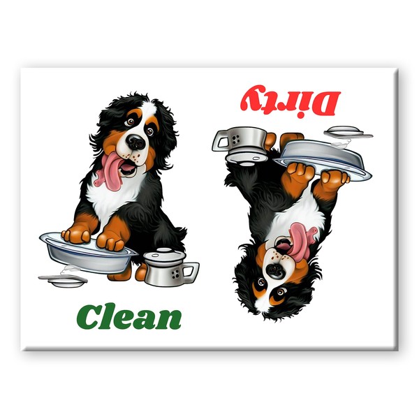 Bernese Mountain Dog Clean Dirty Dishwasher Magnet