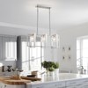 WUZUPS 3-Light Chandelier Glass Cube Shade Pendant Light Modern Lighting