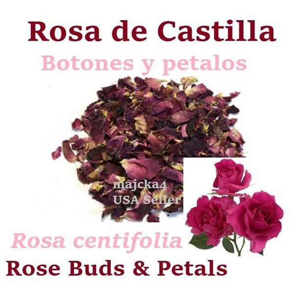 Rosa de castilla Rosa de Castillo 3oz hierba Red Rose Buds petal Rosa centifolia