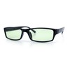 Mens Hippie Pimp Color Lens Narrow Rectangular Black Frame Sunglasses