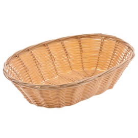 Update International (BB-97) 9 1/2" x 7" Oval Natural Color Woven Basket