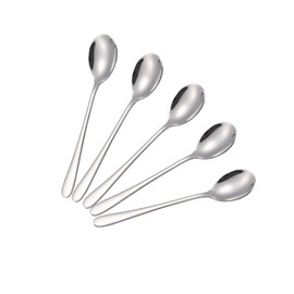 AOISHI Tea Spoons, Dessert Spoons, Set of 5, 18/8 Stainless Steel, Coffee Spoon, 5.9 inches (15 cm), Neat Design, Good Mouth, Stylish, Tea, Coffee, Dessert, Pudding Spoon, Easy to Clean, Dishwasher