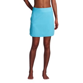 Lands' End Womens Comfort Waist Swim Skirt Swim Bottoms Skort Turquoise Plus 26w