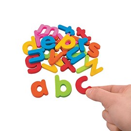 Fun Express Plastic Magnetic Lower Case Letters - Educational & Interactive Learning - Great for Spelling Vocabulary Building & Early Literacy Skills - Colorful for Classroom & Home Use - 57 Pieces