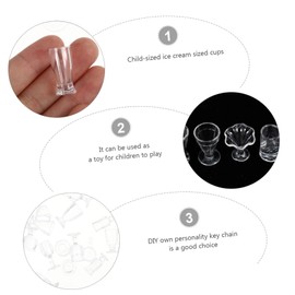 HEMOTON 34pcs Candy Model Decoration for Home Landscape Decoration Coffee Cup Tea Cup Food Decor Keychain Accessories Dollhouse Ornament Clear Cups Doll House Plastic Key Chain