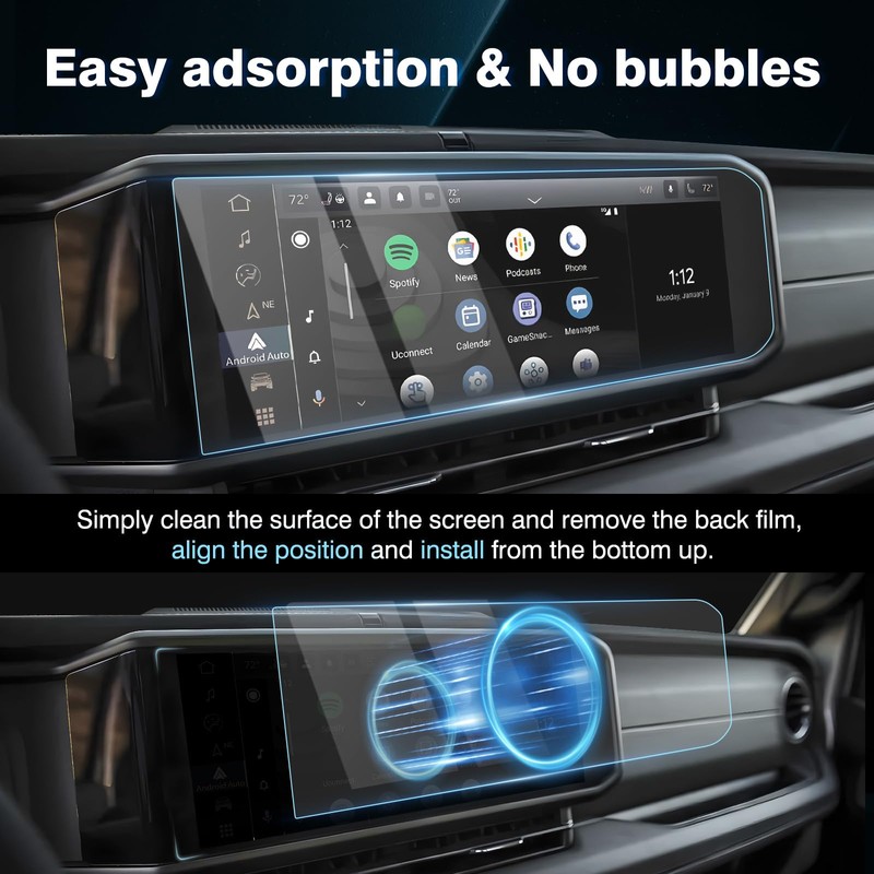Huidnnas 2PCS Screen Protector Custom Fit for 2024 2025 Jeep