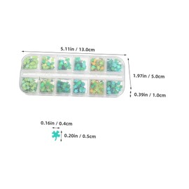Baluue Patrick's Day Nail Art 3D Shamrock Charms DIY Sparkle Confetti Flakes Nail Stickers for Holiday Decor