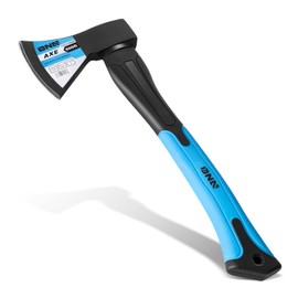 DNA MOTORING 15.3" Axe, Ideal Wood/Tree Chopping, Heat Treated Alloy Steel and Fiberglass Handle, 1 Axe, Blue/Black, TOOLS-00488