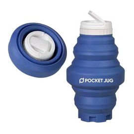 Pocket Jug Portable Bidet: Collapsible & Expandable Silicone Bottle for Discreet Portability | Refreshing Clean for Camping, Outdoors & Travel, Dark Blue