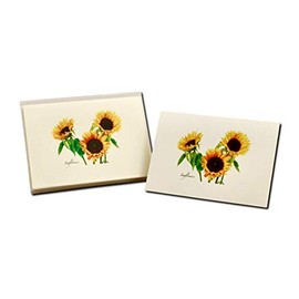 Earth Sky + Water - 3 Sunflowers Notecard Set - 8 Blank Cards with Envelopes