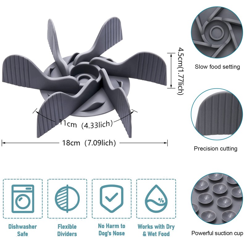 MooonGem 1 Pcs Dog Bowl Slow Feeder Insert, Cuttable, Suction