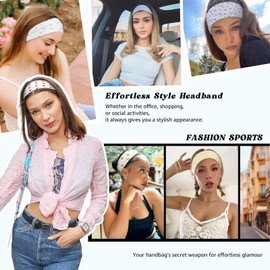 AWUMBUK 8 Pcs Headbands for Women's Hair, Fashion Hair Bands for Women Soft Elastic Ladies Headband Yoga Gym Hair Accessories