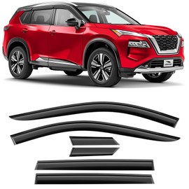 Voron Glass Tape-on Extra Durable Rain Guards for Nissan Rogue 2021-2026, Window Deflectors, Vent Window Visors, 6 Pieces - 100444