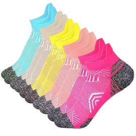FDJZXW 5 Paar Sport Sneaker Socken Damen Sneaker Socken Damen Sneakersocken Herren Frotteesohle Kurze Atmungsaktive Sportsocken Sportsocken Kurze Gepolsterte Multi Athletic Laufsocken