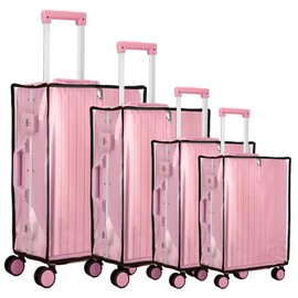 LDHHYH 4PCS Clear Suitcase Protectors, 22 24 28 30 Inch Suitcase Covers Protectors, Suitcase Cover for Luggage, PVC Clear Luggage Cover for Suitcases Wheeled Trolley Case Home Travel Case Accessories
