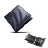 BELTMIX Men's Bifold Wallet, Carbon Leather, Genuine Leather, Wallet, Design