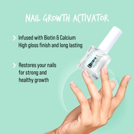 Kiss New York Nail Growth Treatment, Infused with Biotin and Calcium, Strengthen Nails, High Gloss Finish and Long Lasting