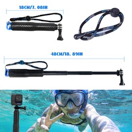 19-49 cm Waterproof Selfie Stick, Selfie Stick for Action Cam, Selfie Stick, Selfie Sticks, Adjustable, for GoPro3+/4/3/2/5, for Action Cam, Ideal for Surfing, Skiing, Diving, Travel
