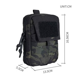 EXCELLENT ELITE SPANKER Molle Admin Pouch Military Utility Tool Pouch EDC Molle Pouchs Gadget Waist Bags (Multicam Black)