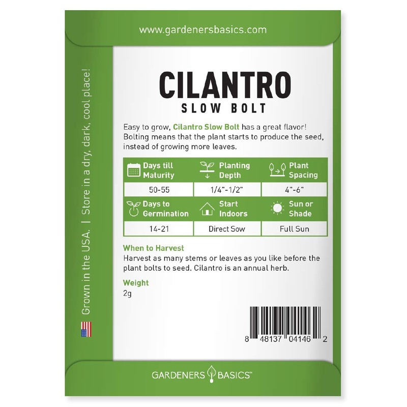 Cilantro Seeds for Planting Heirloom Non-GMO Herb Coriander Plant Seeds