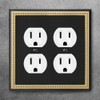 Pearled Frame Decorative Wall Plate Switch Plate Outlet Cover (Double