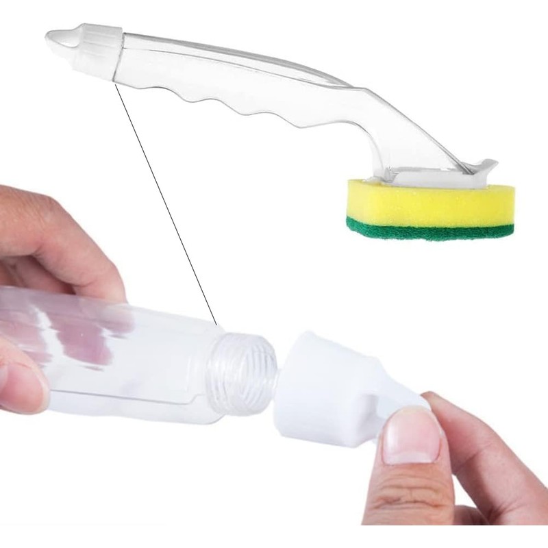 Dish Sponge with Handle 12Pcs/Set Scrub Cleaning Brush Heavy Duty