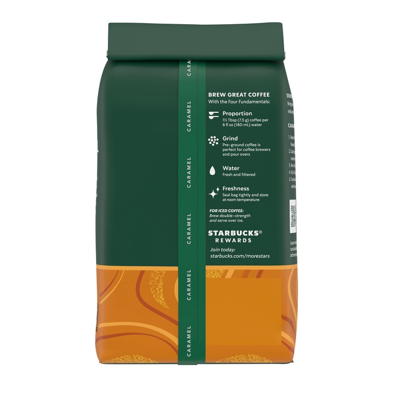 Starbucks Flavored Ground Coffee, Caramel, 11 OZ