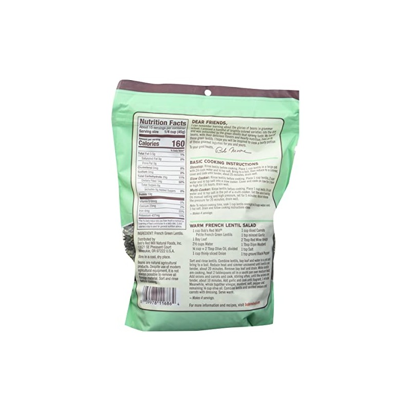 Bob's Red Mill Green Lentils, 24oz (Pack of 4) -