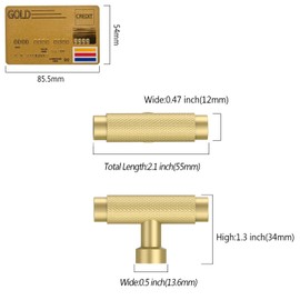 Coinkoly 10 Pack Gold Knurled Cabinet Knobs for Dresser Kitchen Cabinets Matte Gold Cabinet Pulls Hardware