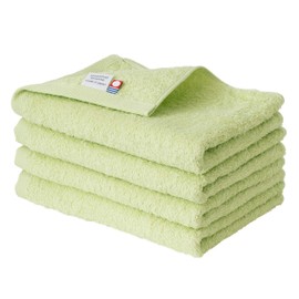 Broome Imabari Towel, Certified, Fleur Towel, Soft, Absorbent, Quick Drying, Easy to Use, Thin, Made in Japan (Herbs, Set of 4 Face Towels)