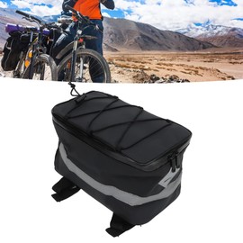 Okuyonic Bicycle Back Seat Bag Layered Design Waterproof Sturdy with Zipper for Outdoor Cycling (8L)