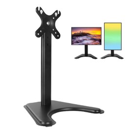 Computer Monitor Stand, Single LCD Computer Free-Standing Desk Stand Riser for 14" to 32" Screens with Swivel, Height Adjustable and Rotation(COLOR:black)