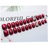 Mikinona Diy False Nails Set 24pcs Red Nail Stickers Girls