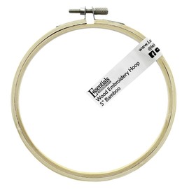 Essentials by Leisure Arts Wood Embroidery Hoop 5" Bamboo - Wooden Hoops for Crafts - Embroidery Hoop Holder - Cross Stitch Hoop - Cross Stitch Hoops and Frames