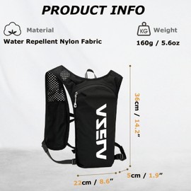 YAPJEB Lightweight Hydration Pack Backpack Vest, Optional 1.5L 2L BPA Free Water Bladder - Leakproof Breathable for Running Hiking Cycling Climbing Marathon Camping for Men and Women