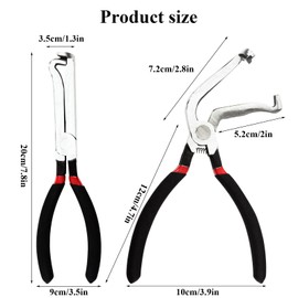 2 Pcs Electrical Disconnect Pliers, Hose Clamp, Auto Connector Relay Pliers, Spark Plug Removal Plier Fuel Line Disconnect Tool for Push-Piece Plugs