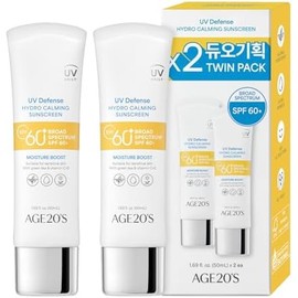 Protector solar hidrocalmante AGE20 UV Defense SPF 60  Protector solar coreano  Fórmula cremosa humectante, sin tono blanco, acabado ligero  Té verde