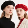 KIRVOS Barett, klassisches reines französisches Barett, Damen-Barett, klassisches Künstler-Barett, Winter-Barett