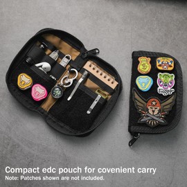 VIPERADE VE20 Small EDC Pouch, EDC Pocket Organiser for Men, Small EDC Organiser Pouch with 5 Pockets, EDC Pocket Pouch for Multitools, Compact Nylon Tool Pouch with Patches Area -Black