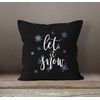 Autiga Cushion Cover Christmas Let It Snow Ice Crystals Snow