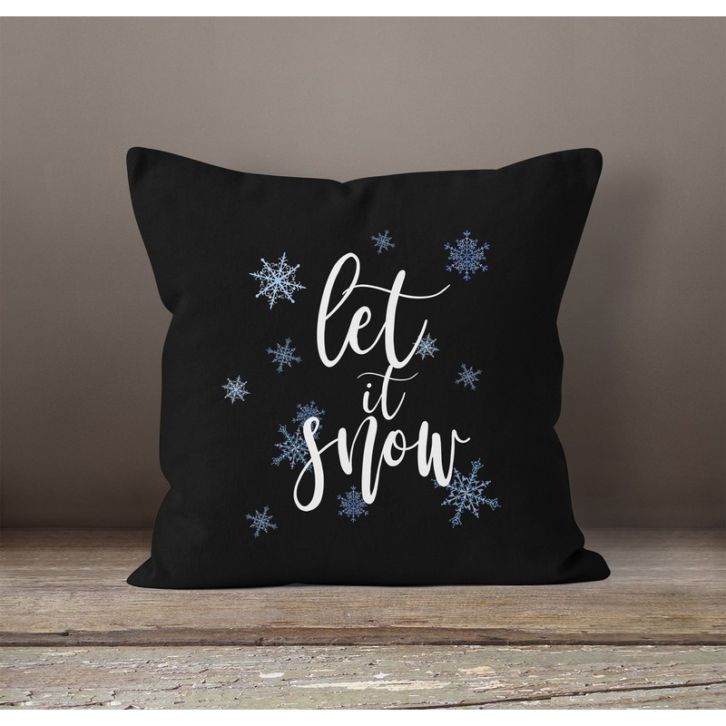 Autiga Cushion Cover Christmas Let It Snow Ice Crystals Snow