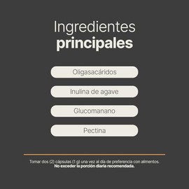 Prebióticos 240 Cápsulas de 1000 mg por porción con Inulina, Glucomanano y Pectina. Apoyo Digestivo e Intestinal. Ingredientes Naturales. Prebiotic Bl