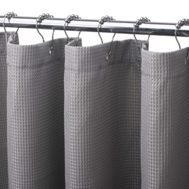 AmazerBath Waffle Shower Curtain, Heavy Duty Fabric Shower Curtains with Waffle Weave Hotel Quality Bathroom Shower Curtains, 72 x 72 Inches (Grey)