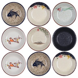 9 Pieces Small Ceramic Dip Bowls, Spice Bowls, Small Dip Bowls, Tapas Bowls Set, Dip Bowls, Snack Bowls & Dip Bowls, Sauce Bowls Japanese Style Snack Bowls for Soup, Salad