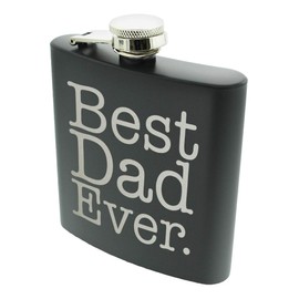 Fathers Day Present for Dad Best Dad Ever Dad Flask Dad Gift Ideas 6oz Stainless Steel Hip Flask Black