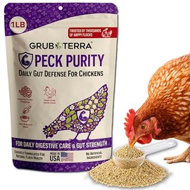 PeckPurity Natural Chicken Herbal Supplement Dewormer – Daily Gut Support with Diatomaceous Earth & Yucca Extract – for Hens, Chicks & Wild Birds – Plant-Based Digestive Health Blend – USA (1 LB)