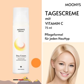 MOONYS® Day Cream - Tagescreme mit 5 Ceramiden, Vitamin C, Squalane und Resveratrol | intensive feuchtigkeitsspendende Gesichtspflege | unisex | Vegan | 75ml