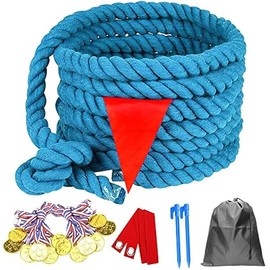 60 Feet Tug of War Rope for Kids and Adults, Outdoor Games Summer Outdoors Yard Backyard Camping Lawn Games for Field Day Family Reunion Birthday Party Team Building Activities Carnival Games